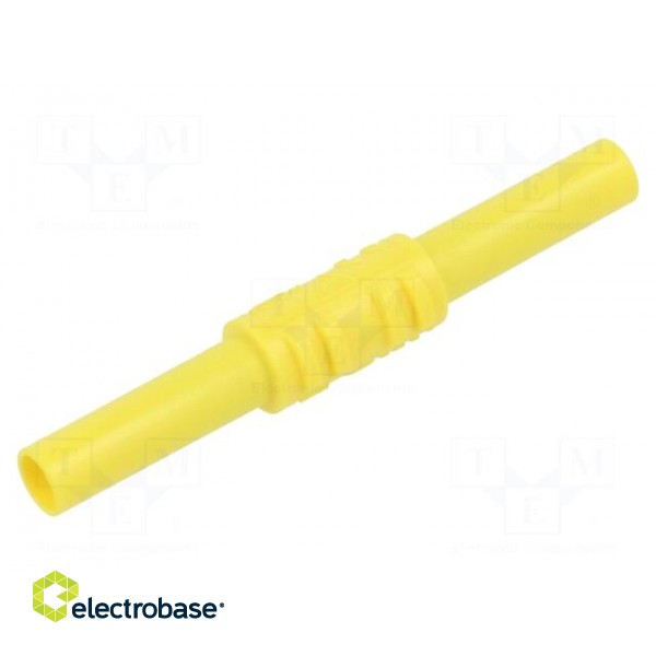 Adapter,socket | 4mm banana | 32A | 1kV | 62.5mm | yellow paveikslėlis 1