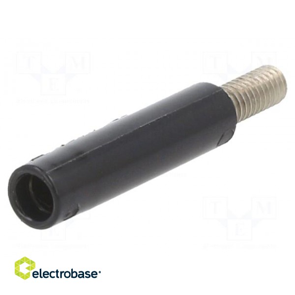 Adapter,socket | 4mm banana | 32A | 600V | black | nickel plated image 1