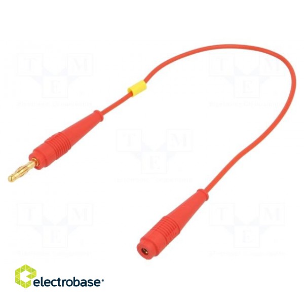 Extension cable | 19A | red | gold-plated | 0.25m | Insulation: PVC