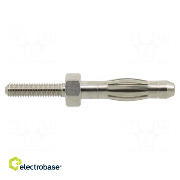 Plug | 4mm banana | 36A | nickel plated | M3 | non-insulated