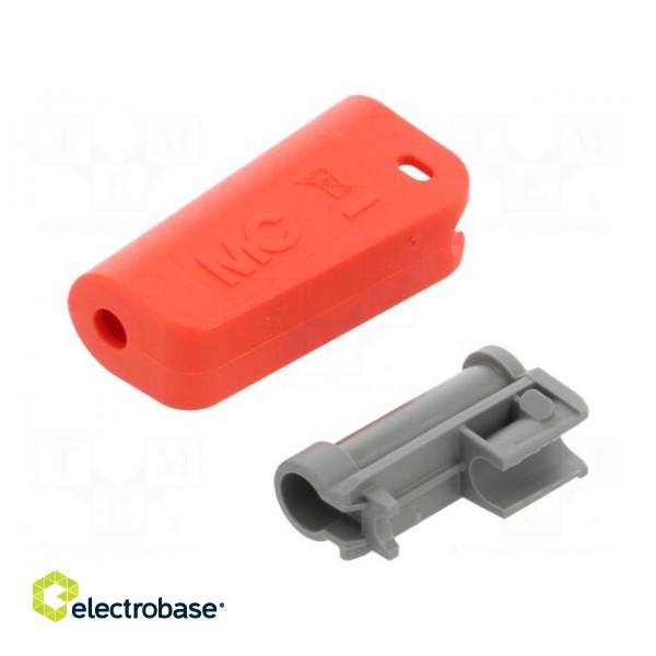 Plug case | red | Overall len: 36.3mm | Socket size: 4mm