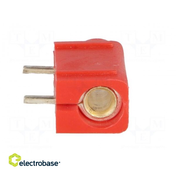Socket | 4mm banana | 10A | 250VDC | red | silver plated | PCB | insulated image 5