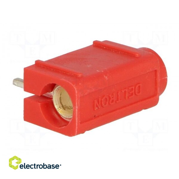 Socket | 4mm banana | 10A | 250VDC | red | silver plated | PCB | insulated image 6
