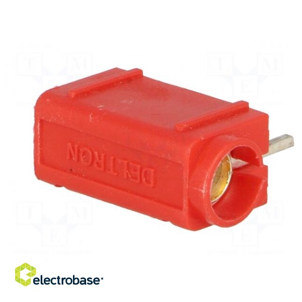 Socket | 4mm banana | 10A | 250VDC | red | silver plated | PCB | insulated image 8