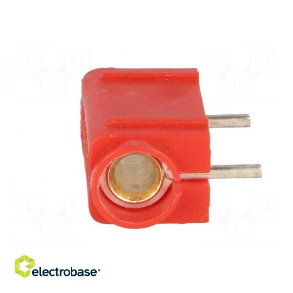 Socket | 4mm banana | 10A | 250VDC | red | silver plated | PCB | insulated image 9