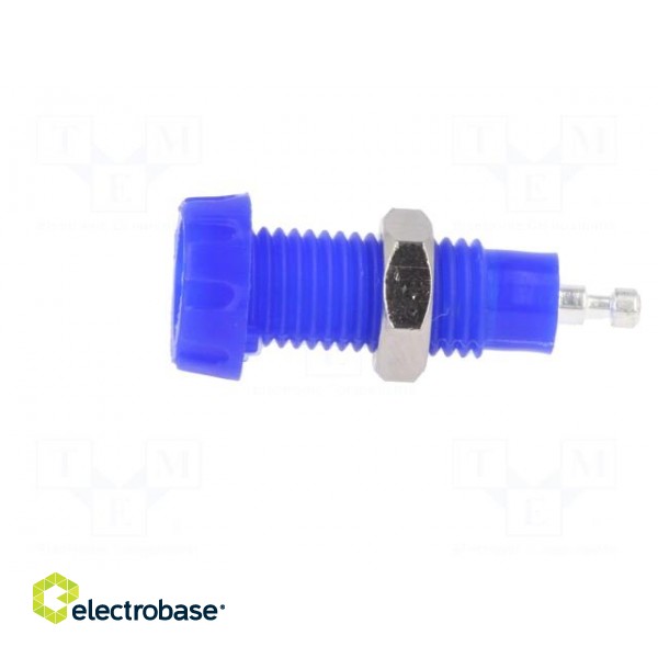 Socket | 4mm banana | 10A | 50VDC | 28.5mm | blue | nickel plated | 10mΩ image 3