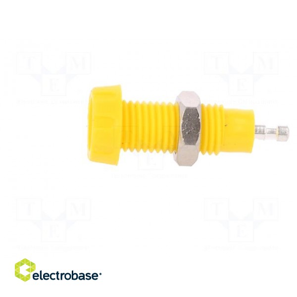 Socket | 4mm banana | 10A | 50VDC | 28.5mm | yellow | nickel plated | 10mΩ image 3