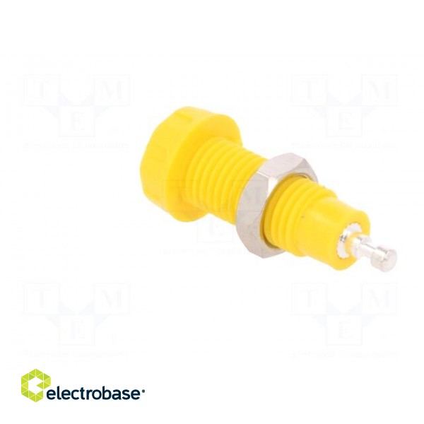 Socket | 4mm banana | 10A | 50VDC | 28.5mm | yellow | nickel plated | 10mΩ image 4