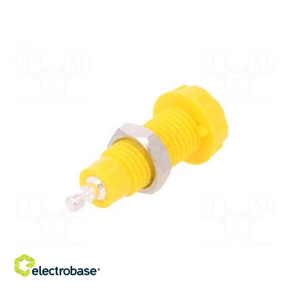Socket | 4mm banana | 10A | 50VDC | 28.5mm | yellow | nickel plated | 10mΩ image 6