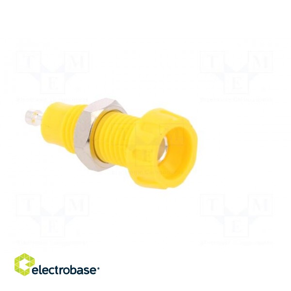 Socket | 4mm banana | 10A | 50VDC | 28.5mm | yellow | nickel plated | 10mΩ image 8