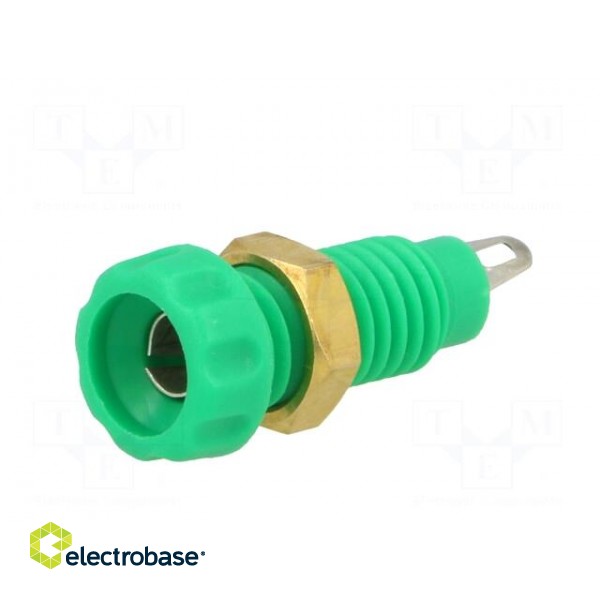Socket | 4mm banana | 10A | 60VDC | 23mm | green | nickel plated image 2