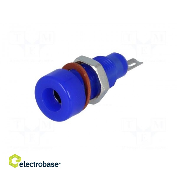 Socket | 4mm banana | 10A | 60VDC | blue | nickel plated | insulated image 2