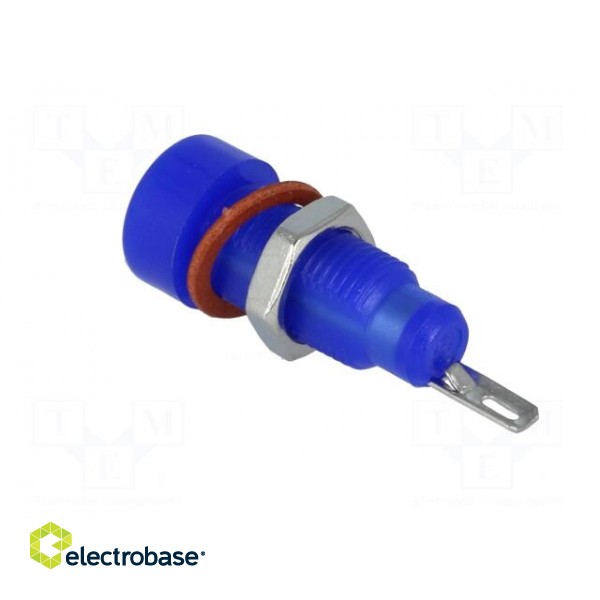 Socket | 4mm banana | 10A | 60VDC | blue | nickel plated | insulated image 4