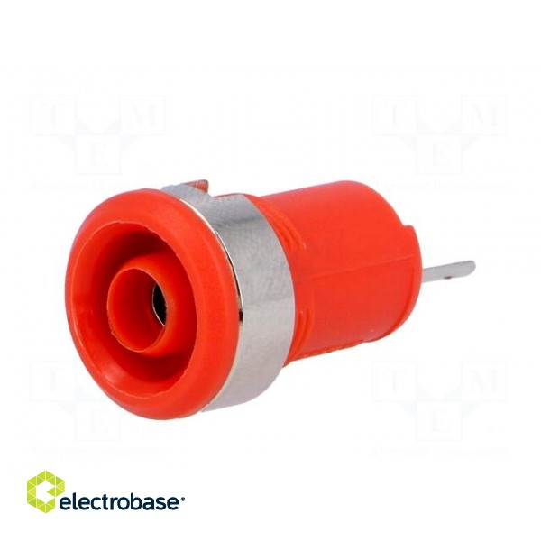 Socket | 4mm banana | 10A | 60VDC | Cutout: Ø12.2mm | red | insulated image 2