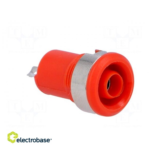 Socket | 4mm banana | 10A | 60VDC | Cutout: Ø12.2mm | red | insulated image 8