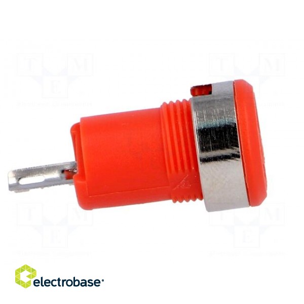 Socket | 4mm banana | 10A | 60VDC | Cutout: Ø12.2mm | red | insulated image 7