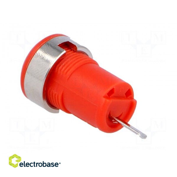 Socket | 4mm banana | 10A | 60VDC | Cutout: Ø12.2mm | red | insulated image 4