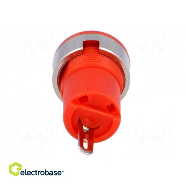 Socket | 4mm banana | 10A | 60VDC | Cutout: Ø12.2mm | red | insulated image 5