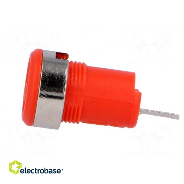 Socket | 4mm banana | 10A | 60VDC | Cutout: Ø12.2mm | red | insulated image 3