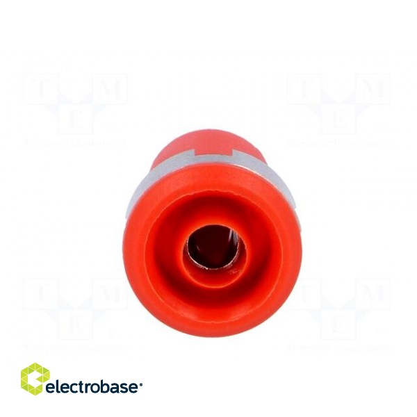 Socket | 4mm banana | 10A | 60VDC | Cutout: Ø12.2mm | red | insulated image 9