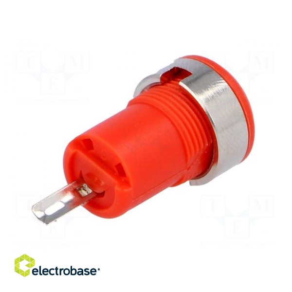 Socket | 4mm banana | 10A | 60VDC | Cutout: Ø12.2mm | red | insulated image 6