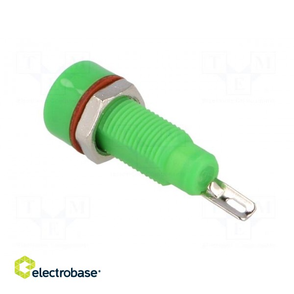 Socket | 4mm banana | 10A | 60VDC | green | nickel plated | insulated image 4