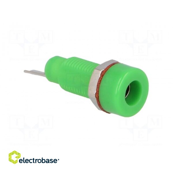Socket | 4mm banana | 10A | 60VDC | green | nickel plated | insulated image 8