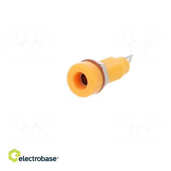 Socket | 4mm banana | 10A | 60VDC | orange | nickel plated | insulated image 2