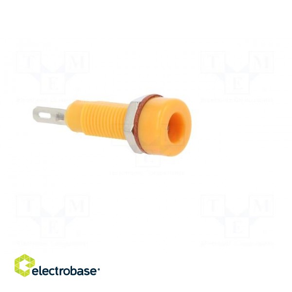 Socket | 4mm banana | 10A | 60VDC | orange | nickel plated | insulated фото 8
