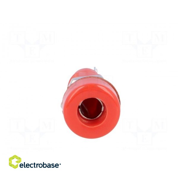 Socket | 4mm banana | 10A | 60VDC | red | nickel plated | screw,on panel image 9
