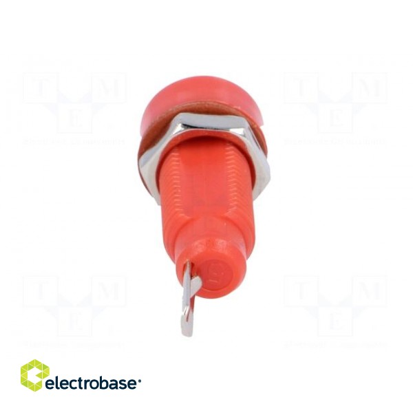 Socket | 4mm banana | 10A | 60VDC | red | nickel plated | screw,on panel image 5