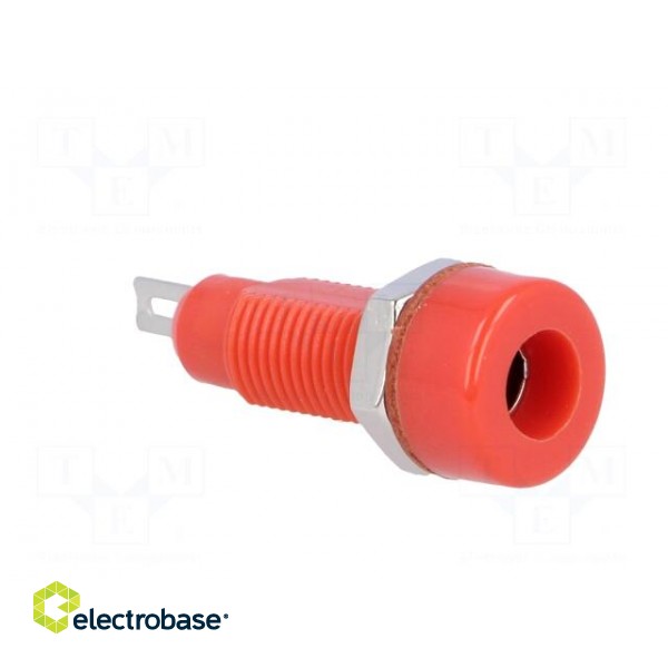 Socket | 4mm banana | 10A | 60VDC | red | nickel plated | screw,on panel image 8