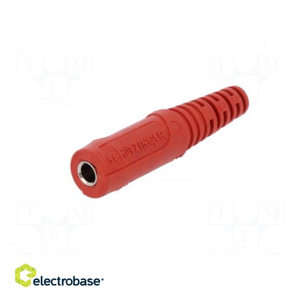 Socket | 4mm banana | 10A | 70VDC | red | nickel plated | on cable | Ø: 2mm paveikslėlis 2