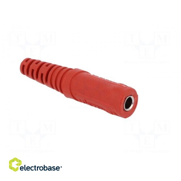 Socket | 4mm banana | 10A | 70VDC | red | nickel plated | on cable | Ø: 2mm paveikslėlis 8