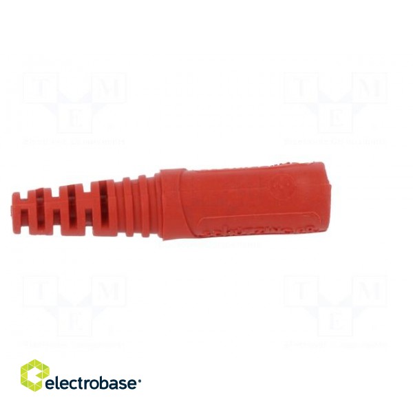 Socket | 4mm banana | 10A | 70VDC | red | nickel plated | on cable | Ø: 2mm paveikslėlis 7