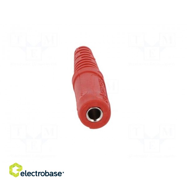 Socket | 4mm banana | 10A | 70VDC | red | nickel plated | on cable | Ø: 2mm paveikslėlis 9