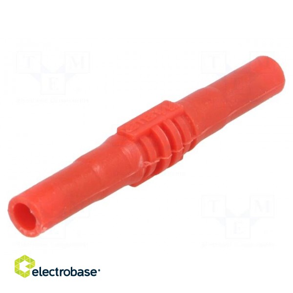 Socket | 4mm banana | 15A | 1kV | red | insulated | 63.5mm image 1