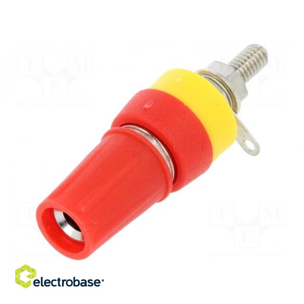 Socket | 4mm banana | 15A | 250VDC | L: 42mm | red | nickel plated image 1