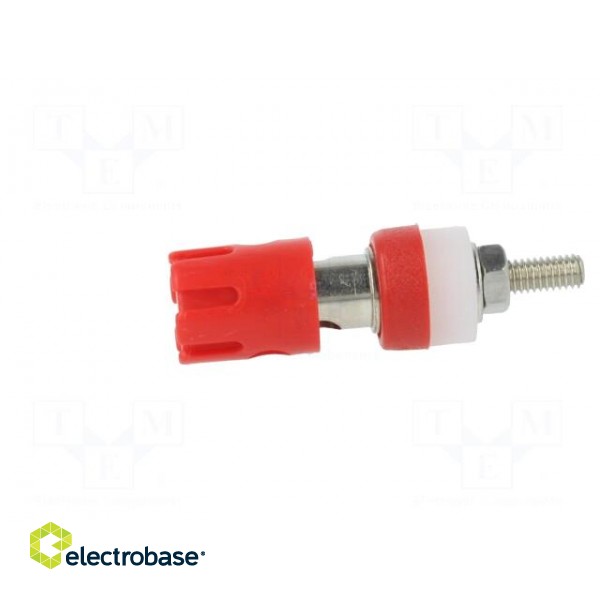 Socket | 4mm banana | 15A | 48VDC | red | nickel plated | on panel image 3