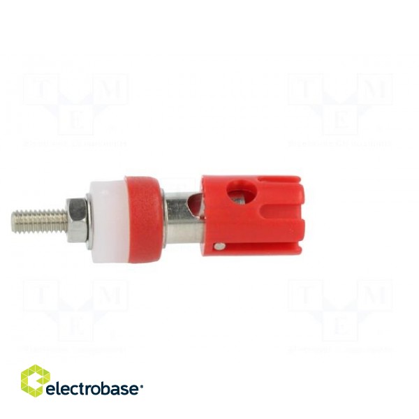 Socket | 4mm banana | 15A | 48VDC | red | nickel plated | on panel image 7