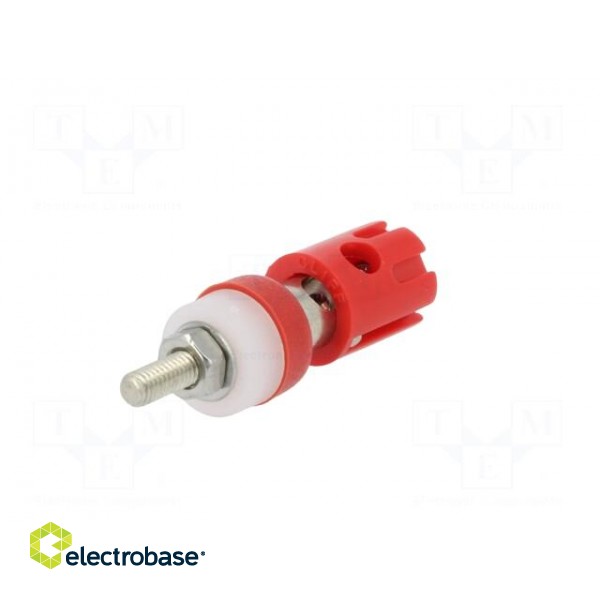 Socket | 4mm banana | 15A | 48VDC | red | nickel plated | on panel image 6