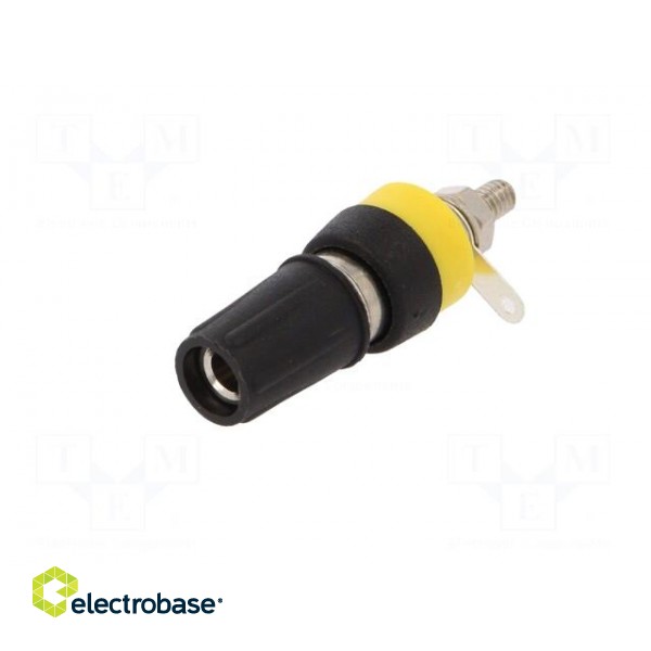 Socket | 4mm banana | 15A | black | on panel | Connection: soldered image 2
