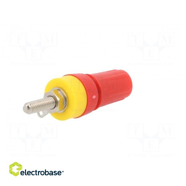 Socket | 4mm banana | 15A | red | on panel | with 2mm crosswise socket image 6