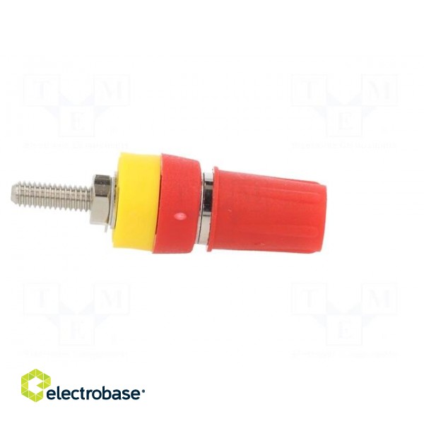 Socket | 4mm banana | 15A | red | on panel | with 2mm crosswise socket image 7