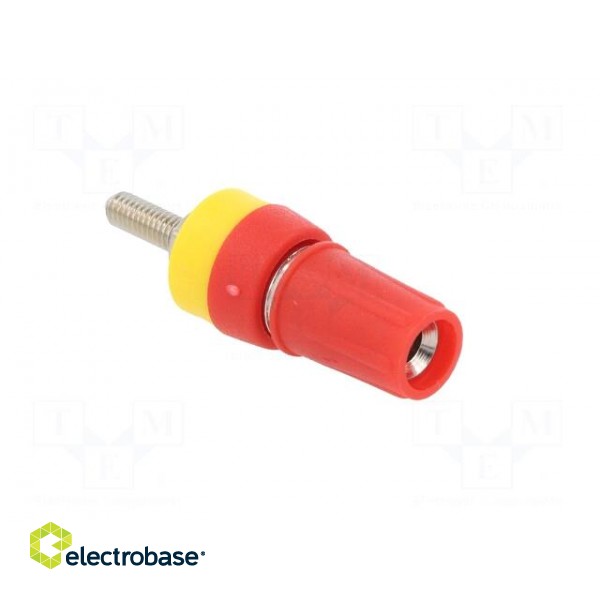 Socket | 4mm banana | 15A | red | on panel | with 2mm crosswise socket image 8