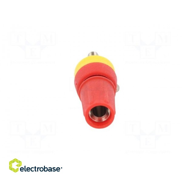 Socket | 4mm banana | 15A | red | on panel | with 2mm crosswise socket image 9