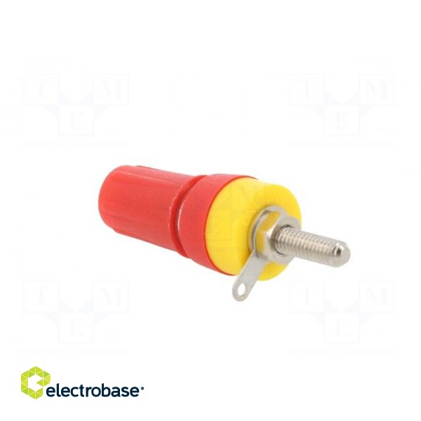 Socket | 4mm banana | 15A | red | on panel | with 2mm crosswise socket image 4