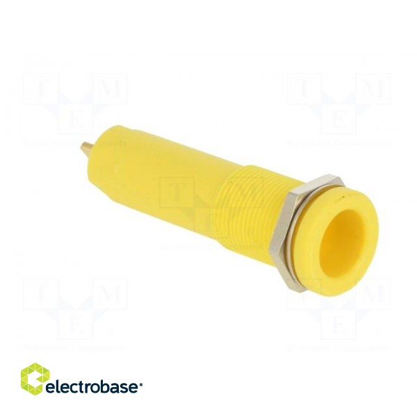 Socket | 4mm banana | 16A | 6000V | yellow | gold-plated | on panel image 8