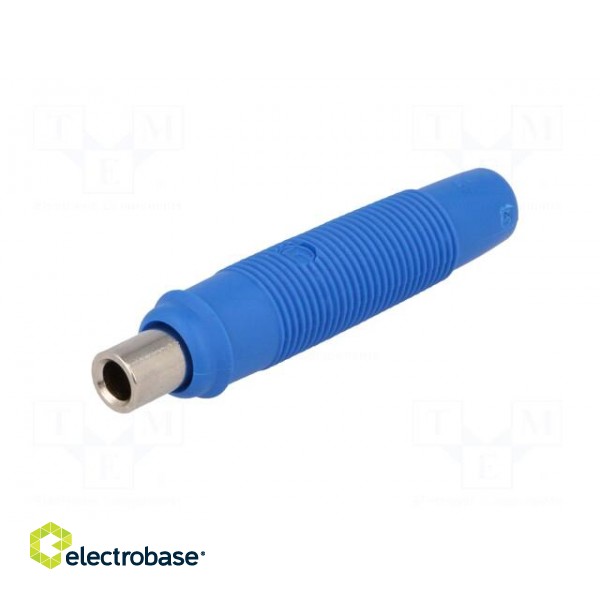 Socket | 4mm banana | 16A | 60VDC | blue | nickel plated | on cable | 3mΩ image 2