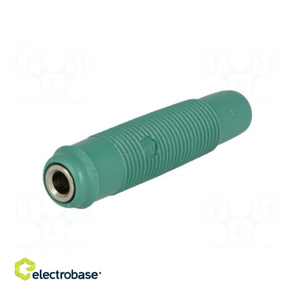 Socket | 4mm banana | 16A | 60VDC | green | nickel plated | on cable image 2